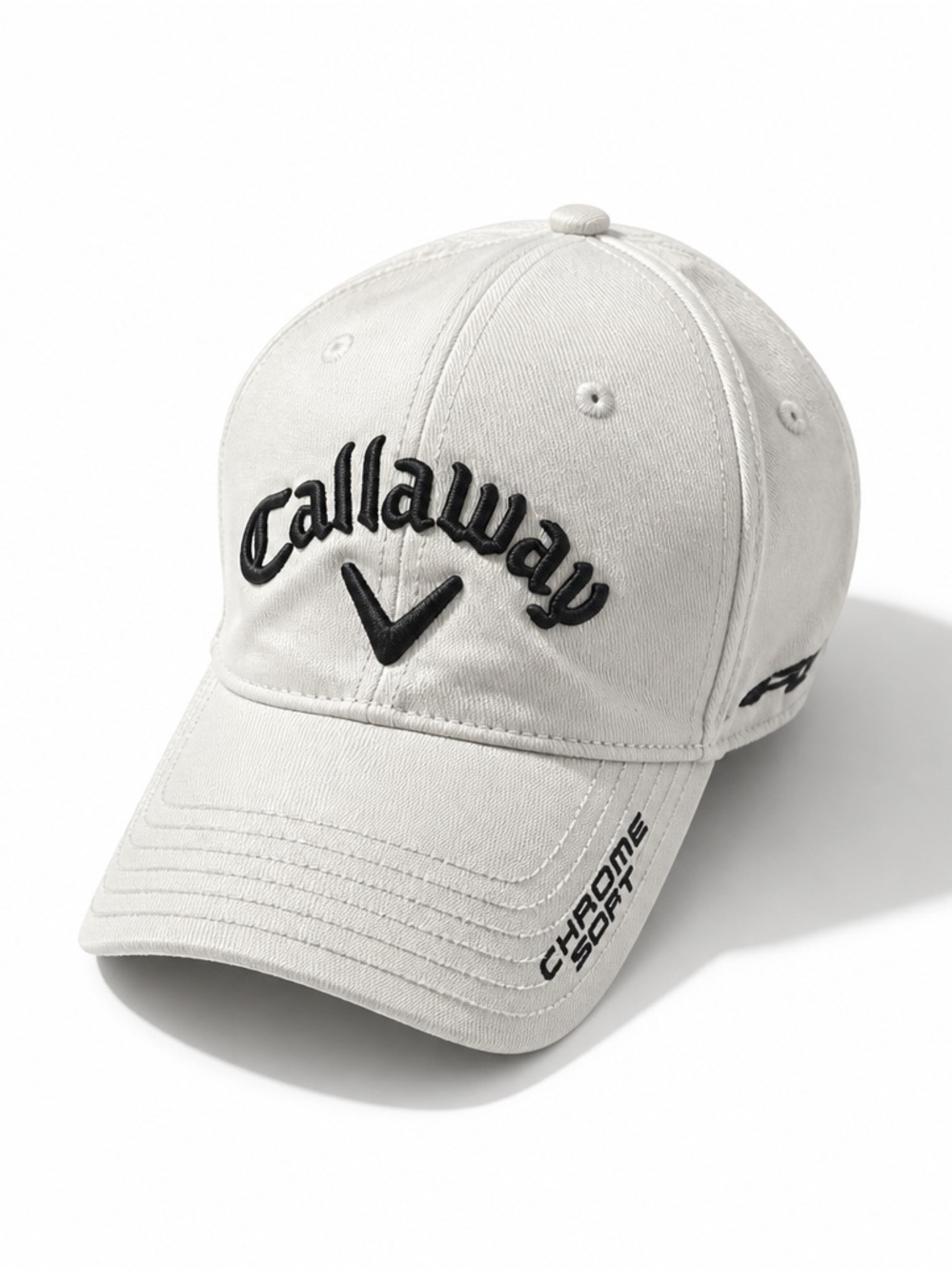 Callaway White Baseball-Style Golf Cap with Black Embroidered Logo